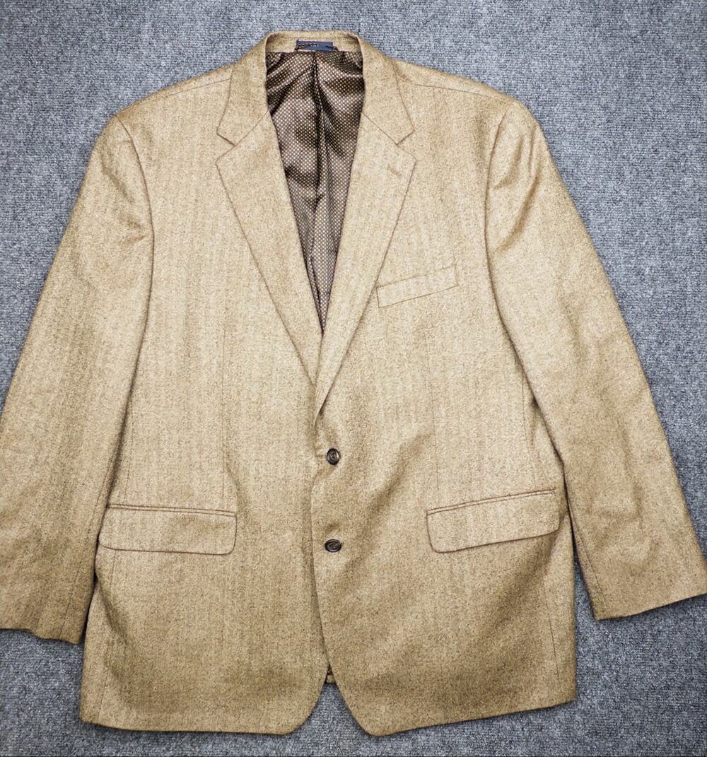 Ralph Lauren Wool Cashmere Blend Brown Sport Coat Jacket Elbow Patches Size 50R